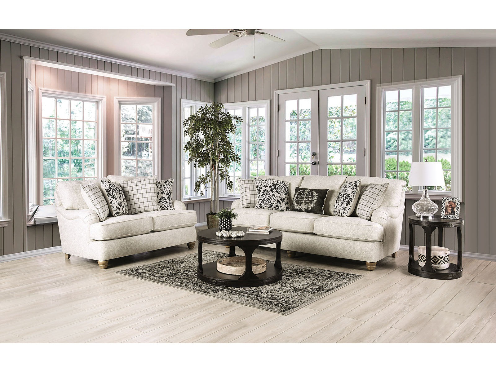 Mossley Ivory Sofa & Loveseat