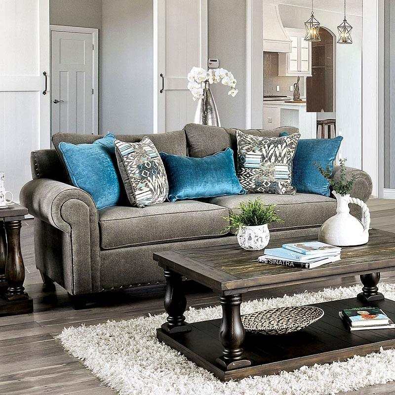 Mott Gray Stationary Sofa & Loveseat 2pc