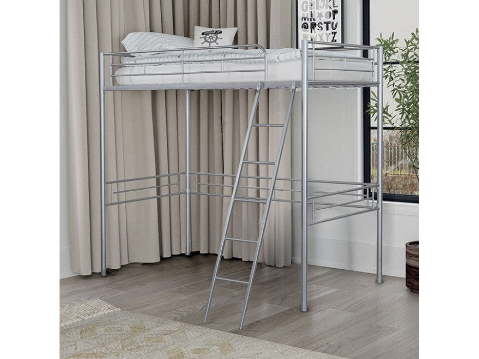 Myles Silver Twin Loft Bed