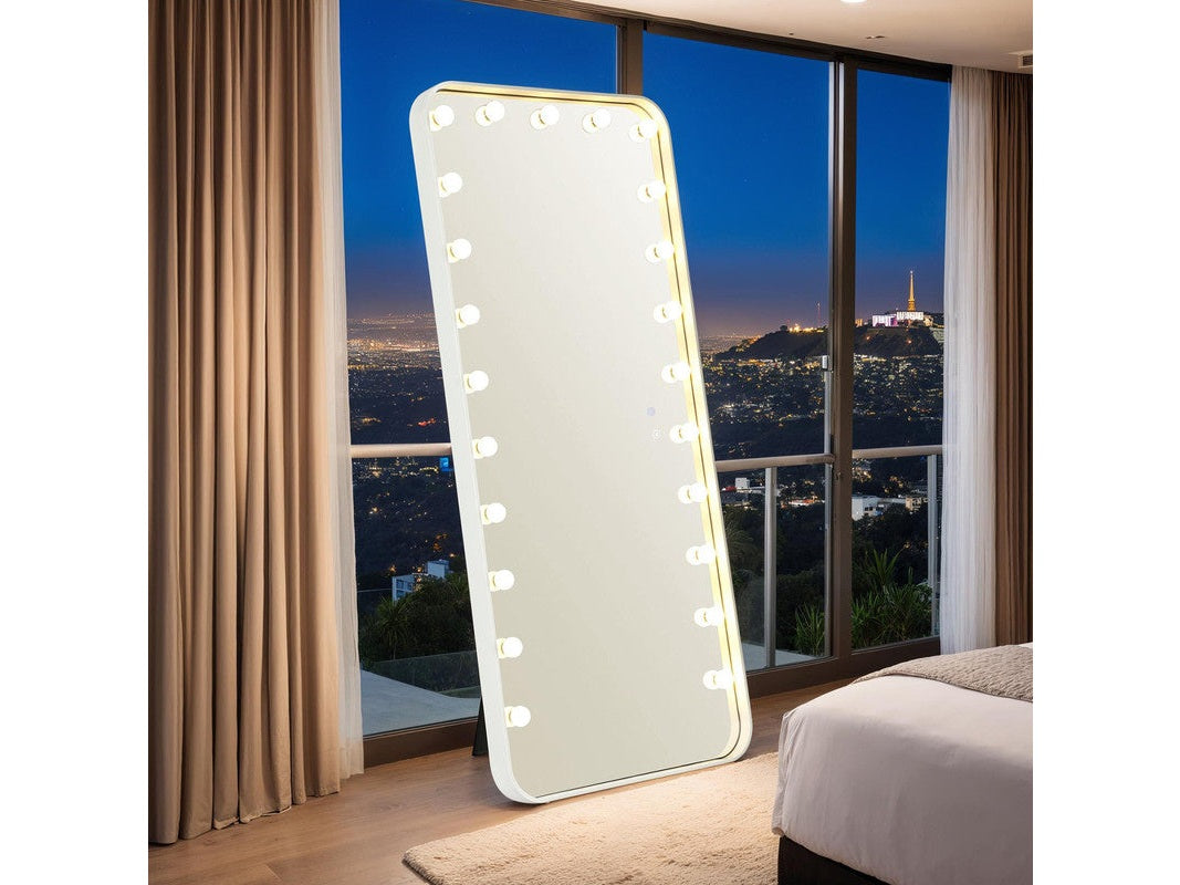Myra White Floor Mirror