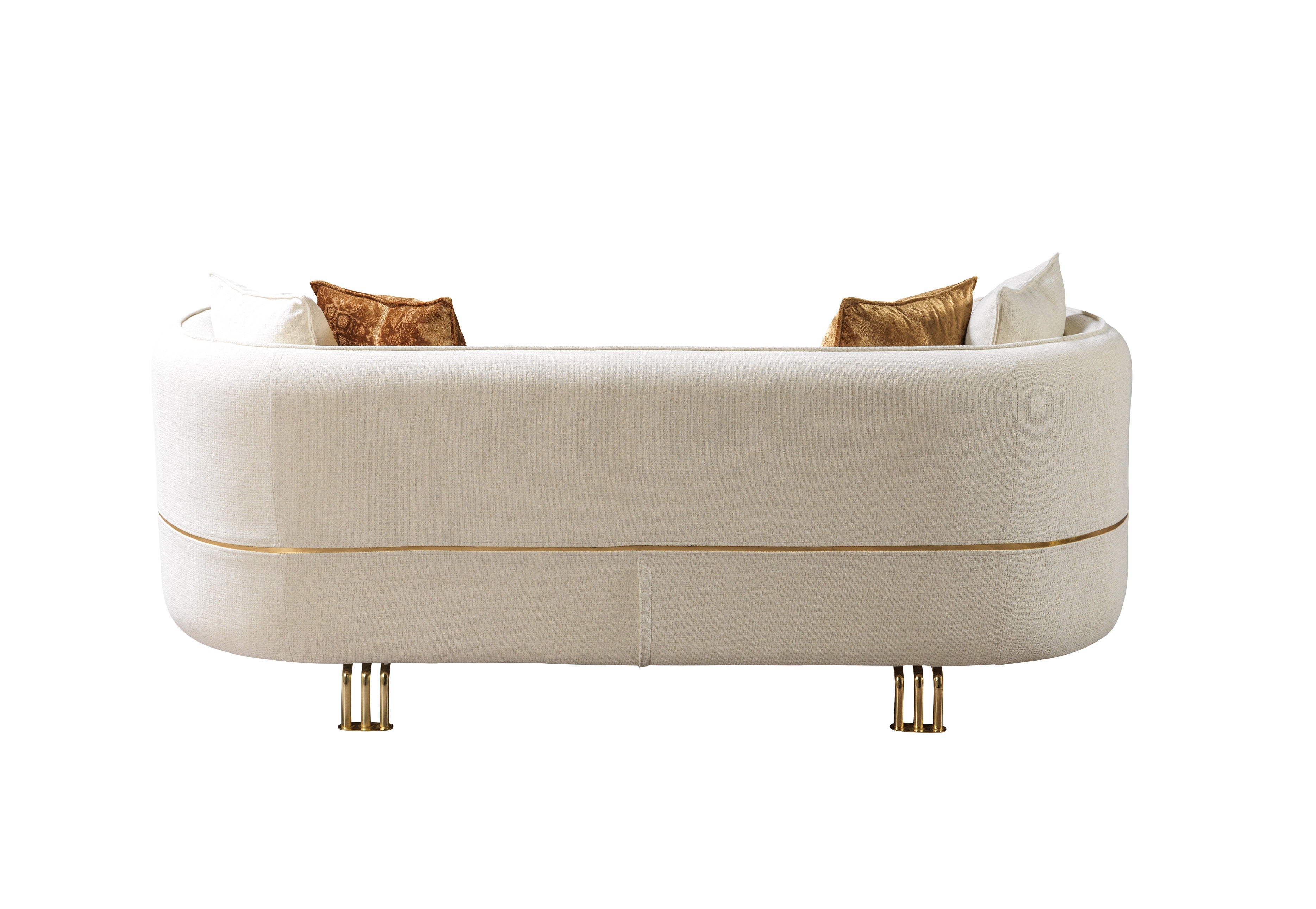 Helena Ivory Velvet Loveseat 82"