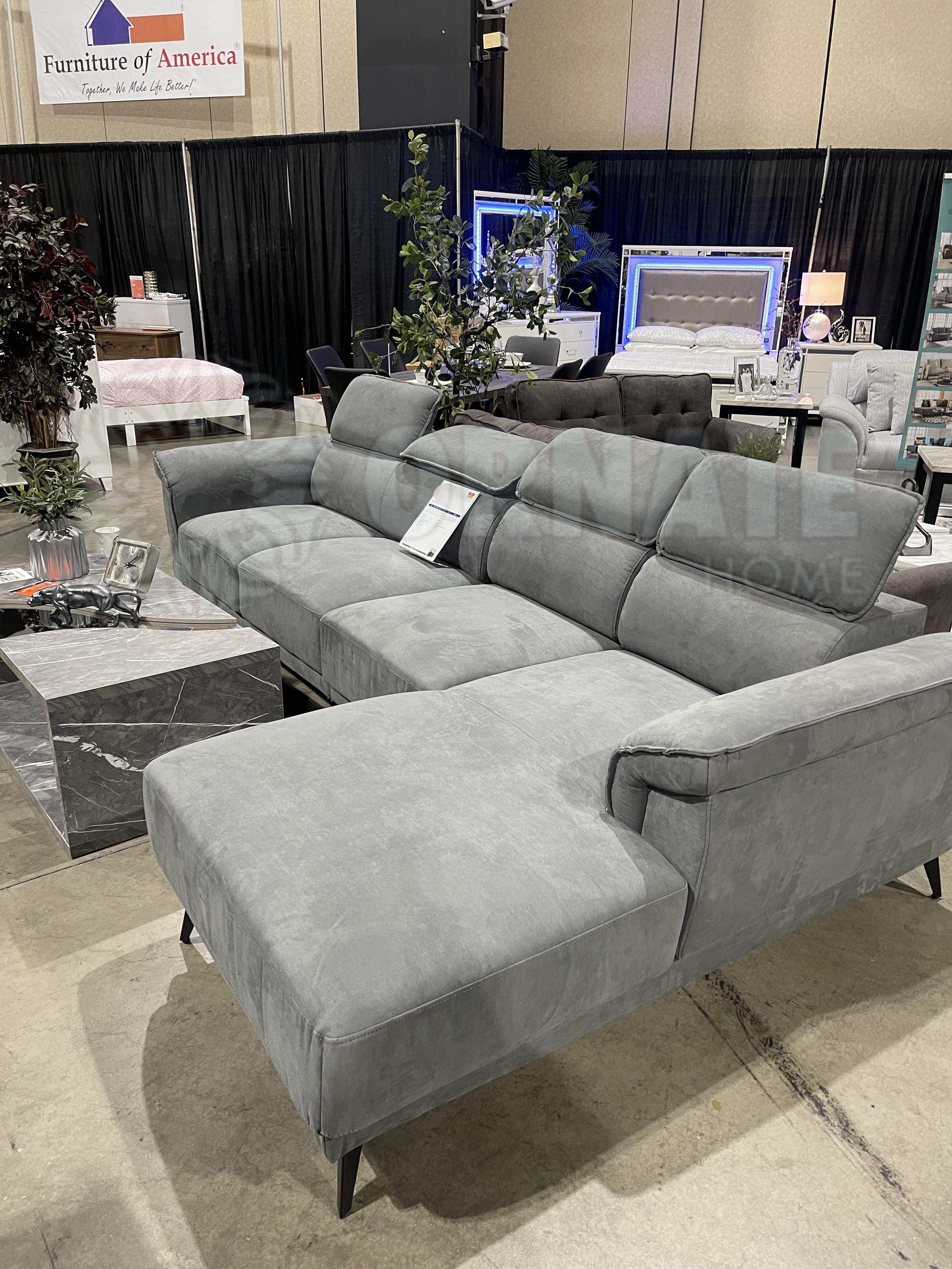 Napanee Dark Gray L Shape Sectional Sofa