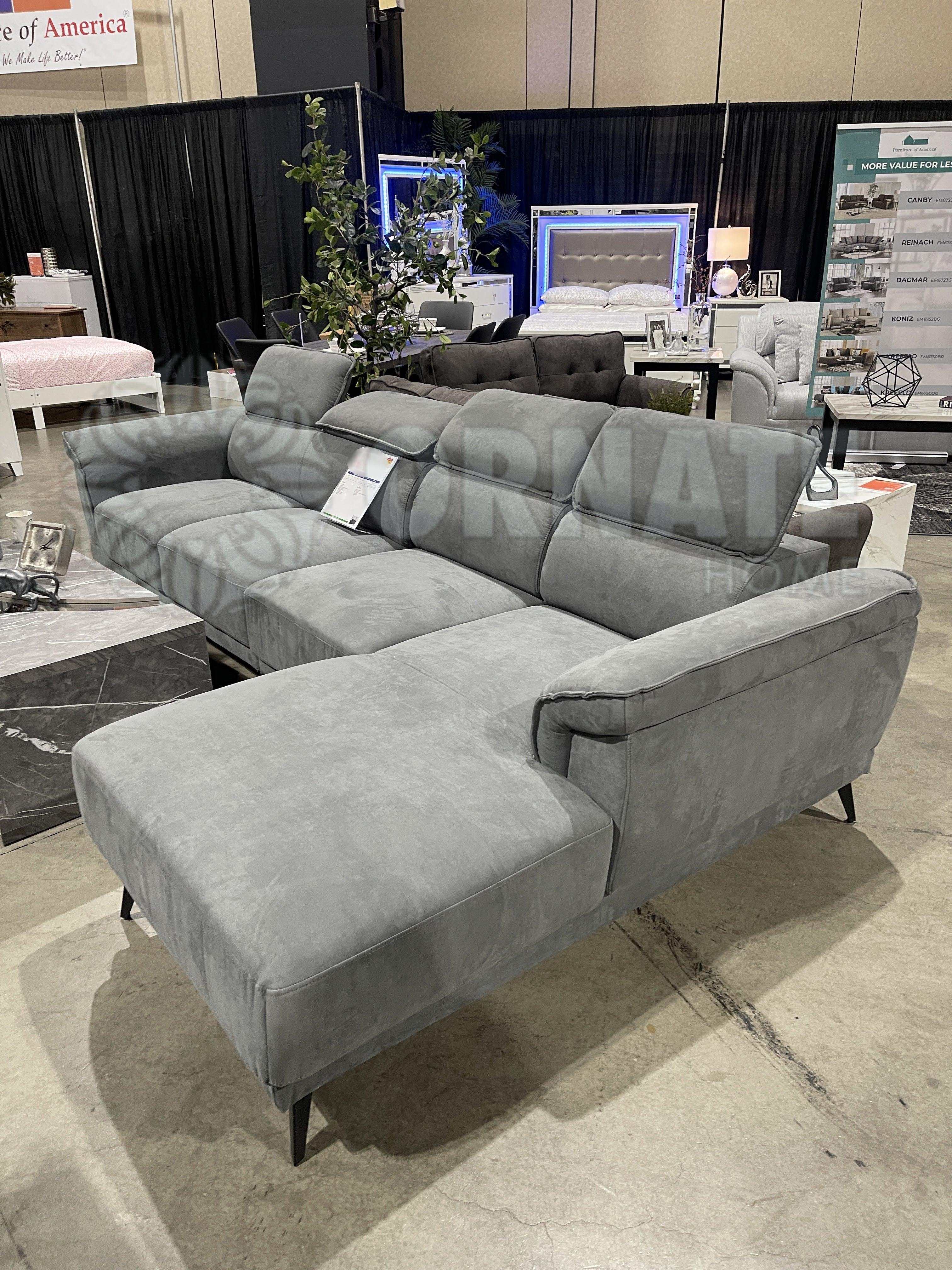 Napanee Dark Gray L Shape Sectional Sofa