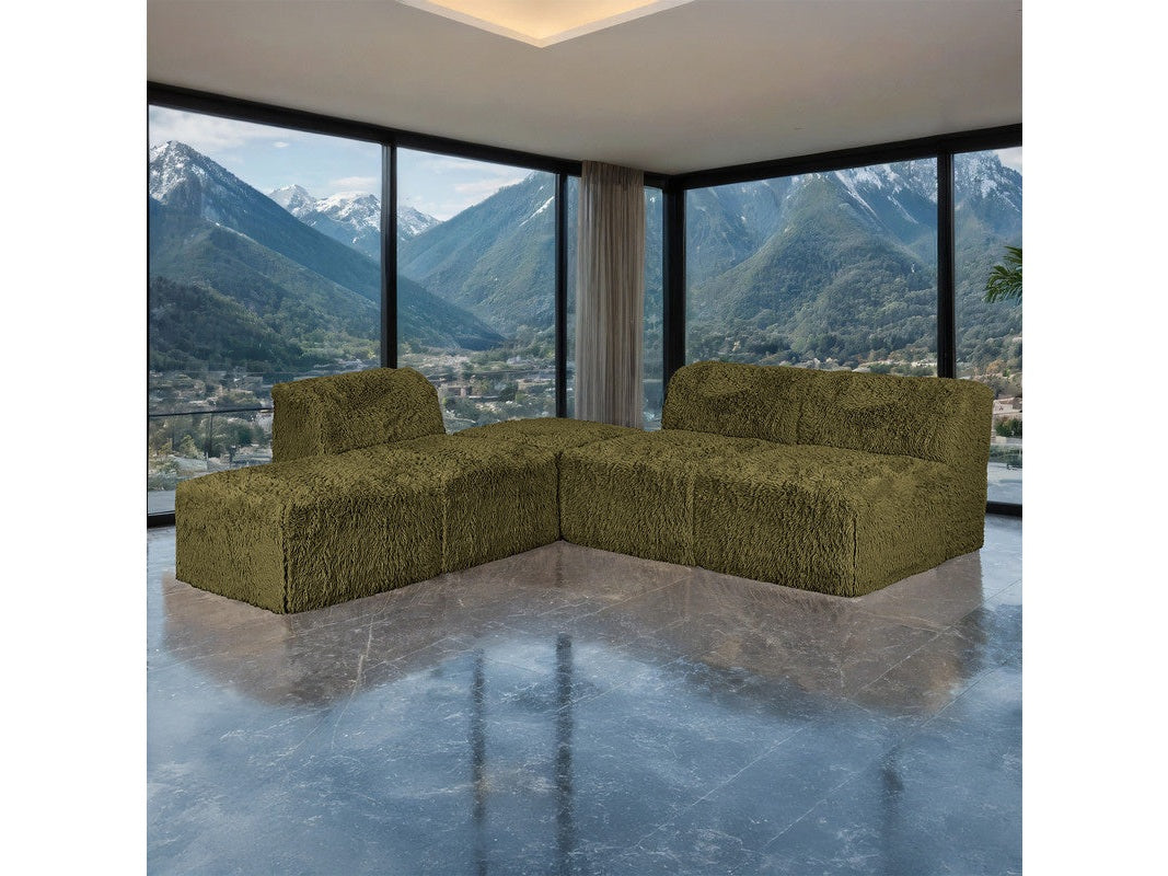 Nappi Olive Green L-Sectional A