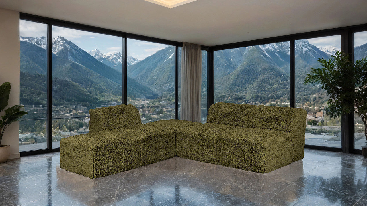 Nappi Olive Green L-Sectional A