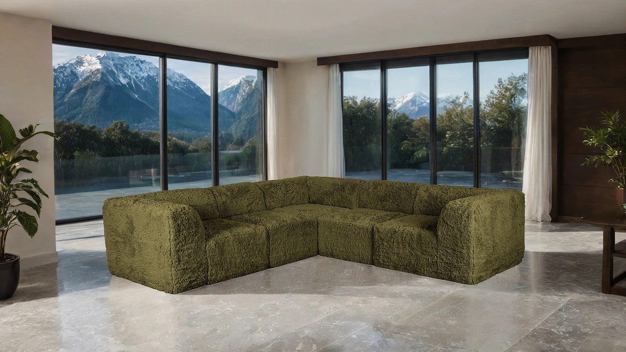 Nappi Olive Green L-Sectional C