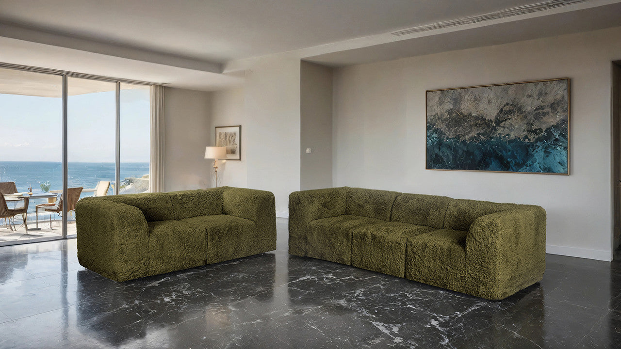 Nappi Olive Green Loveseat