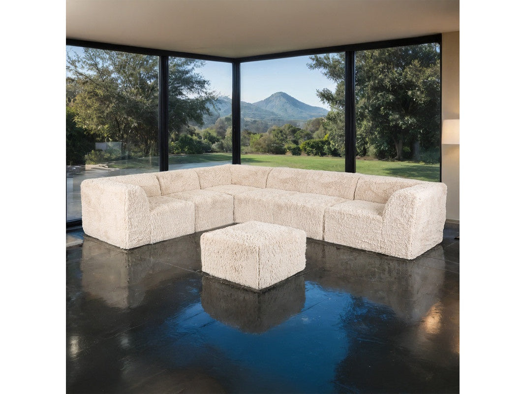 Nappi Sand Large L-Sectional w/ Ottoman