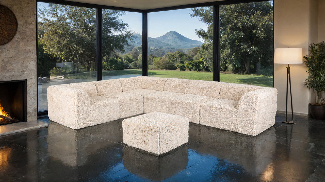 Nappi Sand Large L-Sectional w/ Ottoman