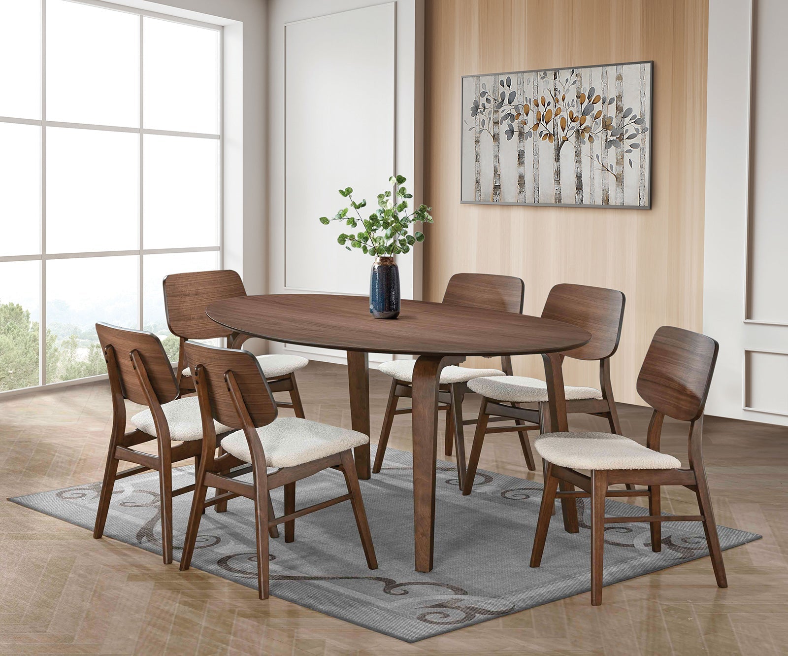 Narvik Walnut/Beige Side Chair (Set of 2)
