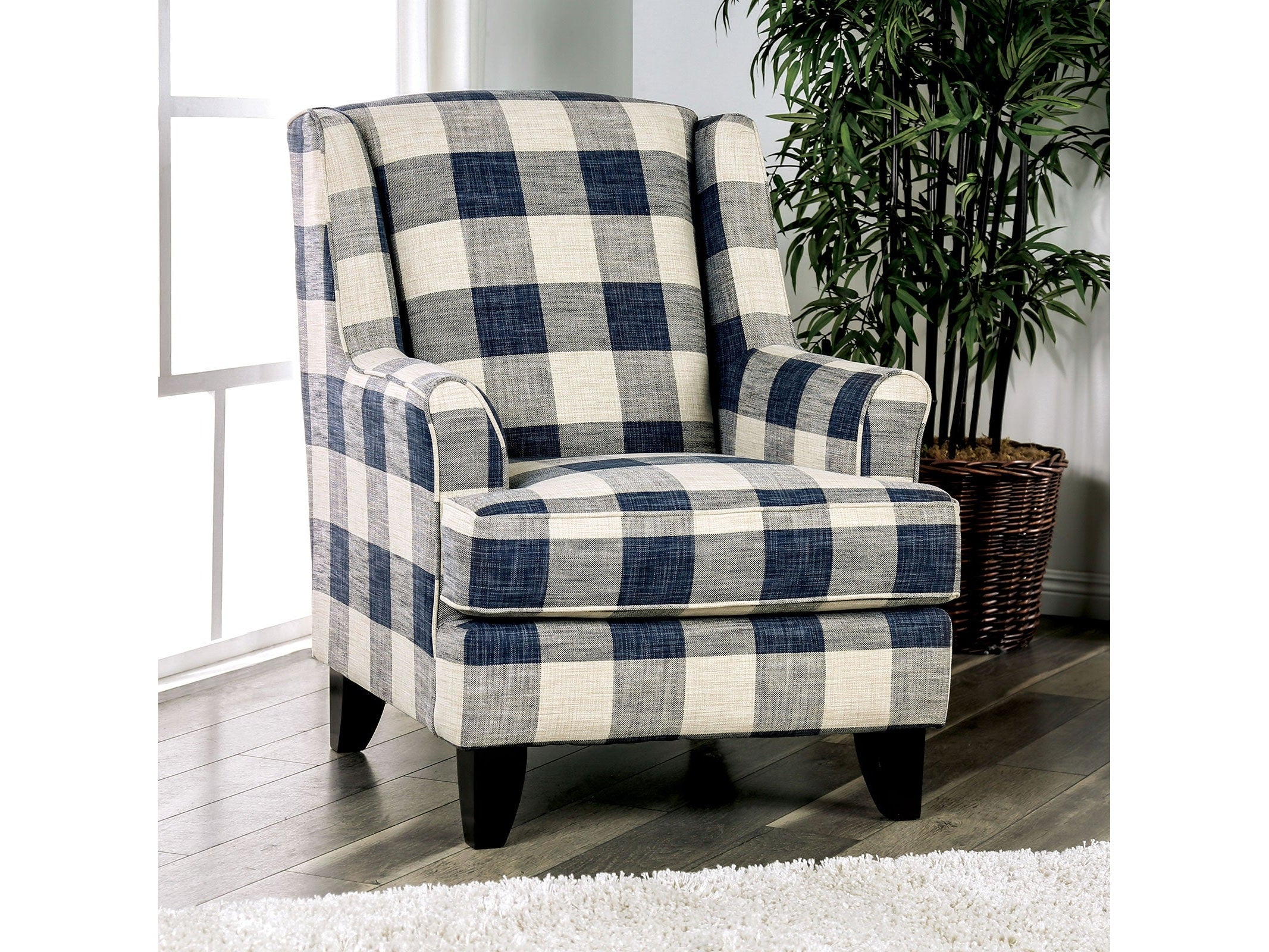 Nash Ivory Checkered Chair