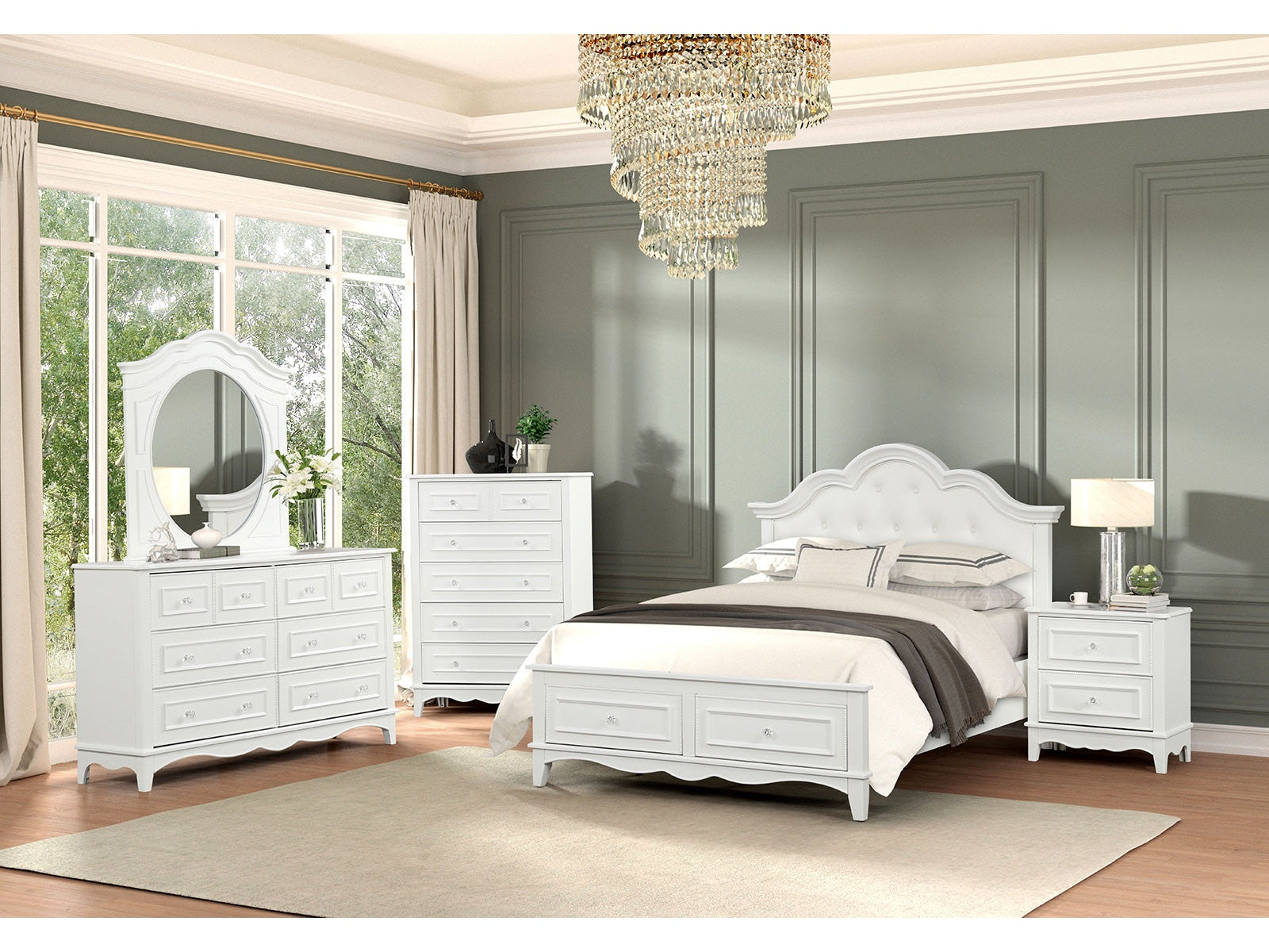 Naucalpan White Queen 4 Piece Bedroom Set