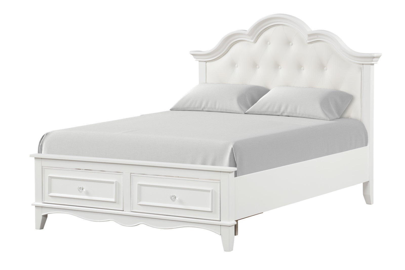 Naucalpan White Twin 5 Piece Bedroom Set w/2 Nightstands