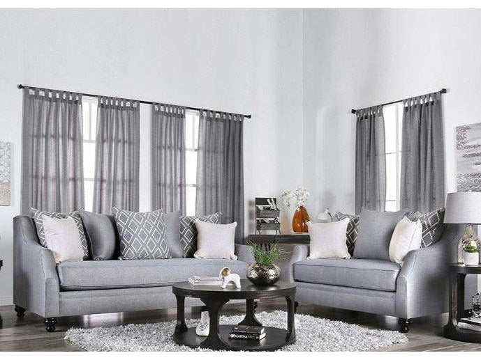 Nefyn Gray Stationary Sofa & Loveseat 2pc