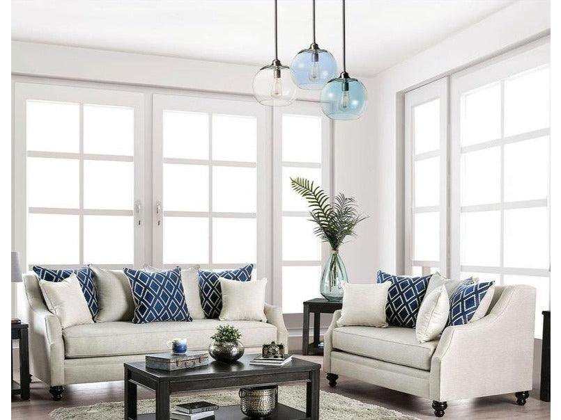 Nefyn Ivory Stationary Sofa & Loveseat 2pc