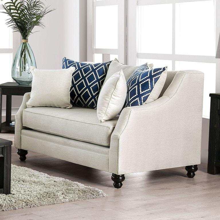 Nefyn Ivory Stationary Sofa & Loveseat 2pc
