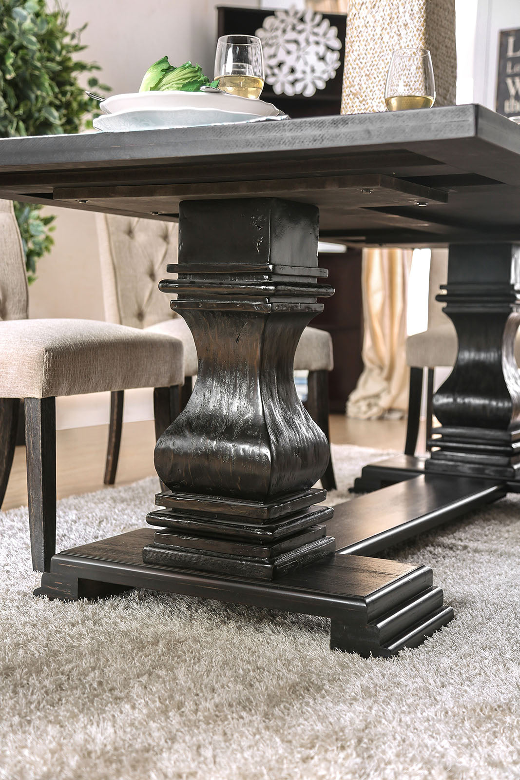 Nerissa Antique Black 7 Pc. Dining Room Set