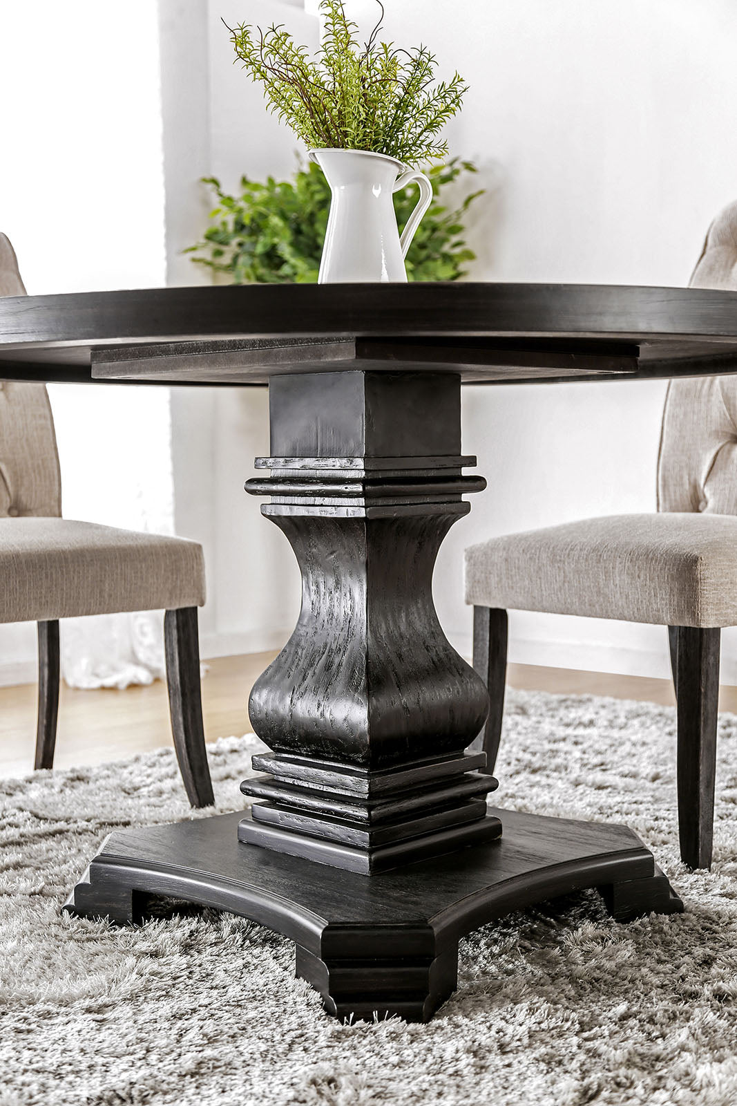 Nerissa Antique Black/Beige 5 Pc. Dining Room Set