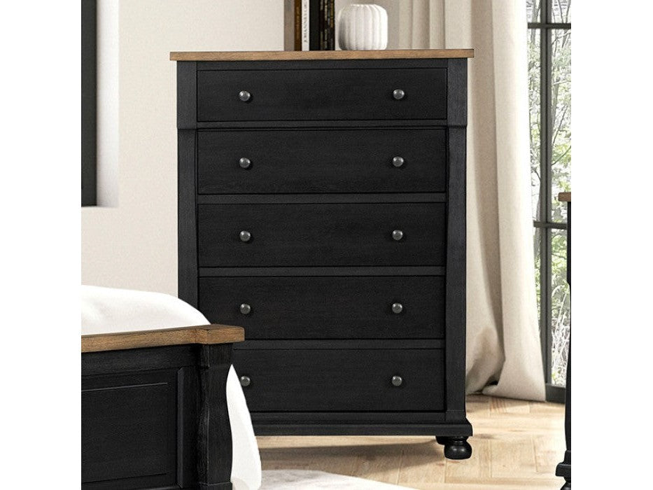 Neue Mills Black/Rustic Oak Chest