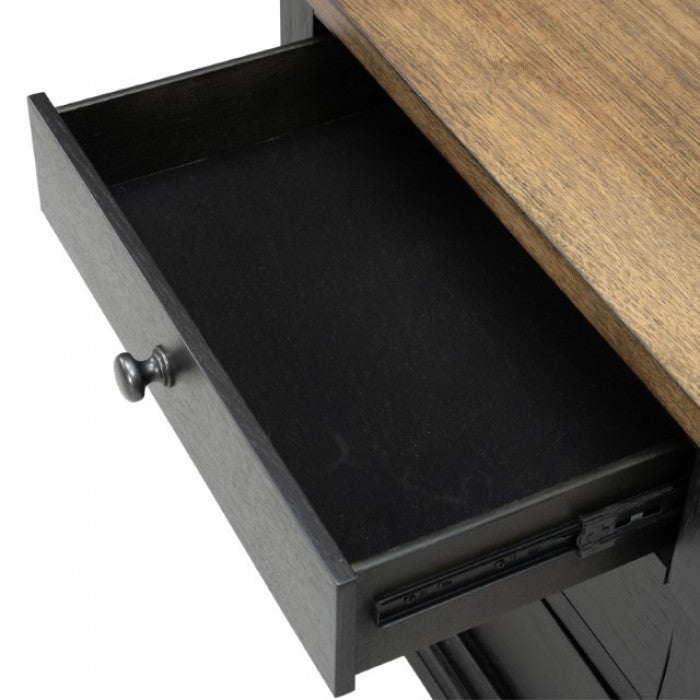 Neue Mills Black/Rustic Oak Queen 4 Piece Bedroom Set