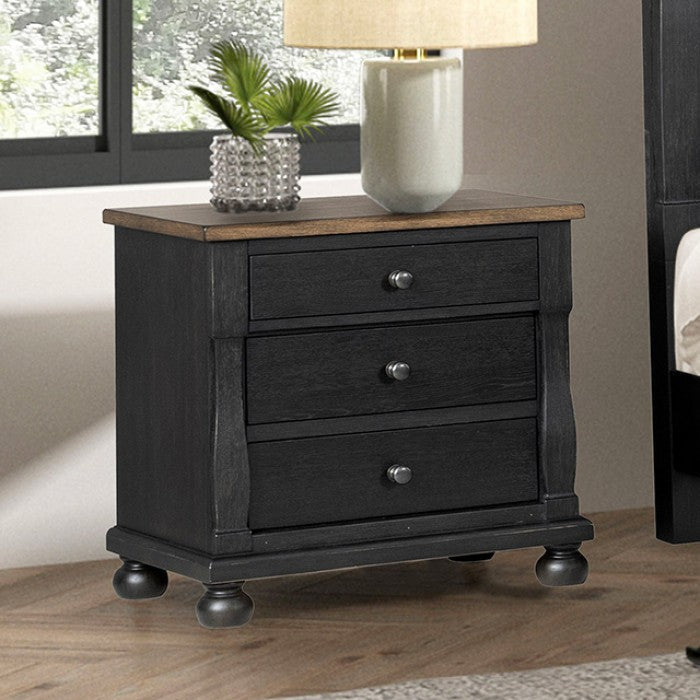 Neue Mills Black/Rustic Oak Queen 5 Piece Bedroom Set w/Chest (N2)