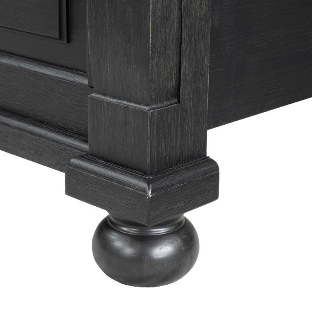 Neue Mills Black/Rustic Oak Queen Bed