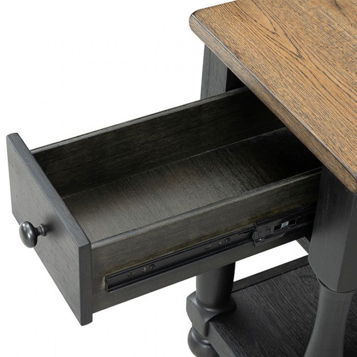 Neue Mills Weathered Black/Brown Chairside Table