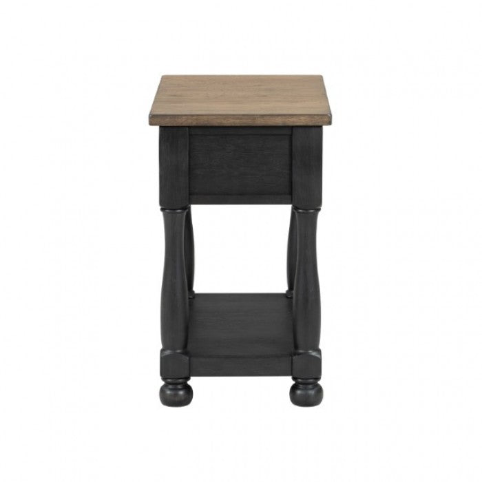 Neue Mills Weathered Black/Brown Chairside Table