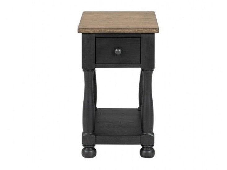 Neue Mills Weathered Black/Brown Chairside Table