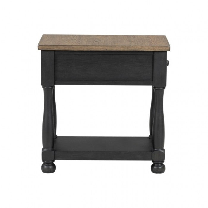 Neue Mills Weathered Black/Brown Chairside Table