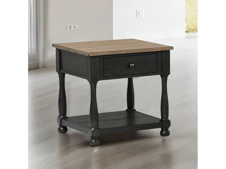 Neue Mills Weathered Black/Brown End Table