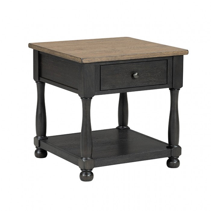 Neue Mills Weathered Black/Brown End Table