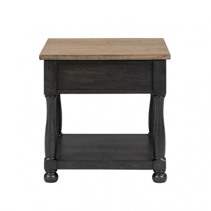 Neue Mills Weathered Black/Brown End Table