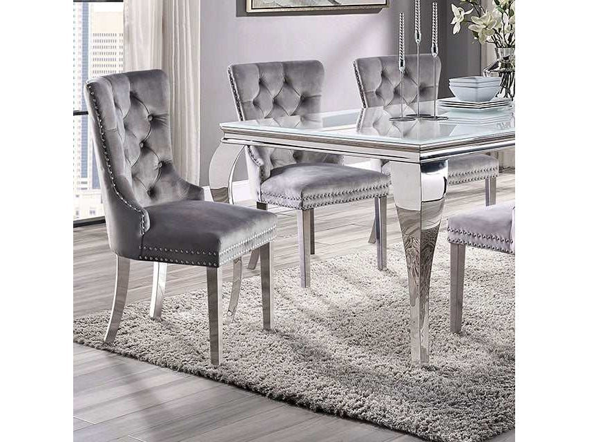 Neuveville White/Chrome Dining Table