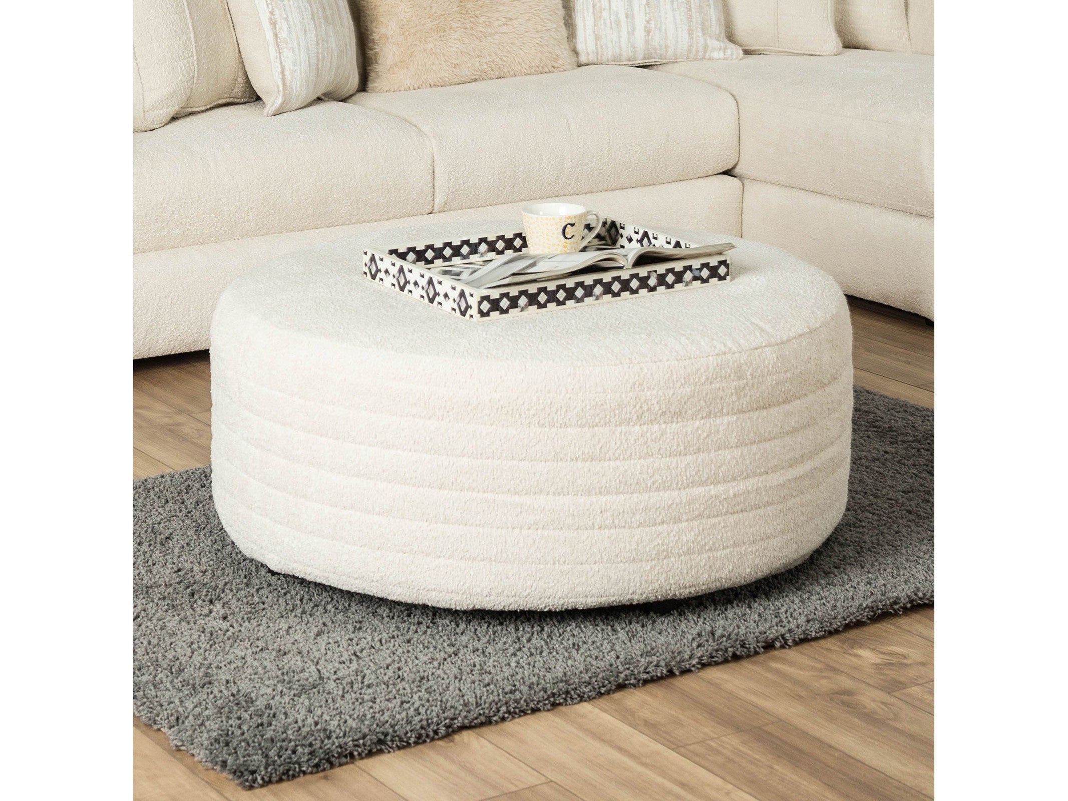 Newberg Ivory Ottoman