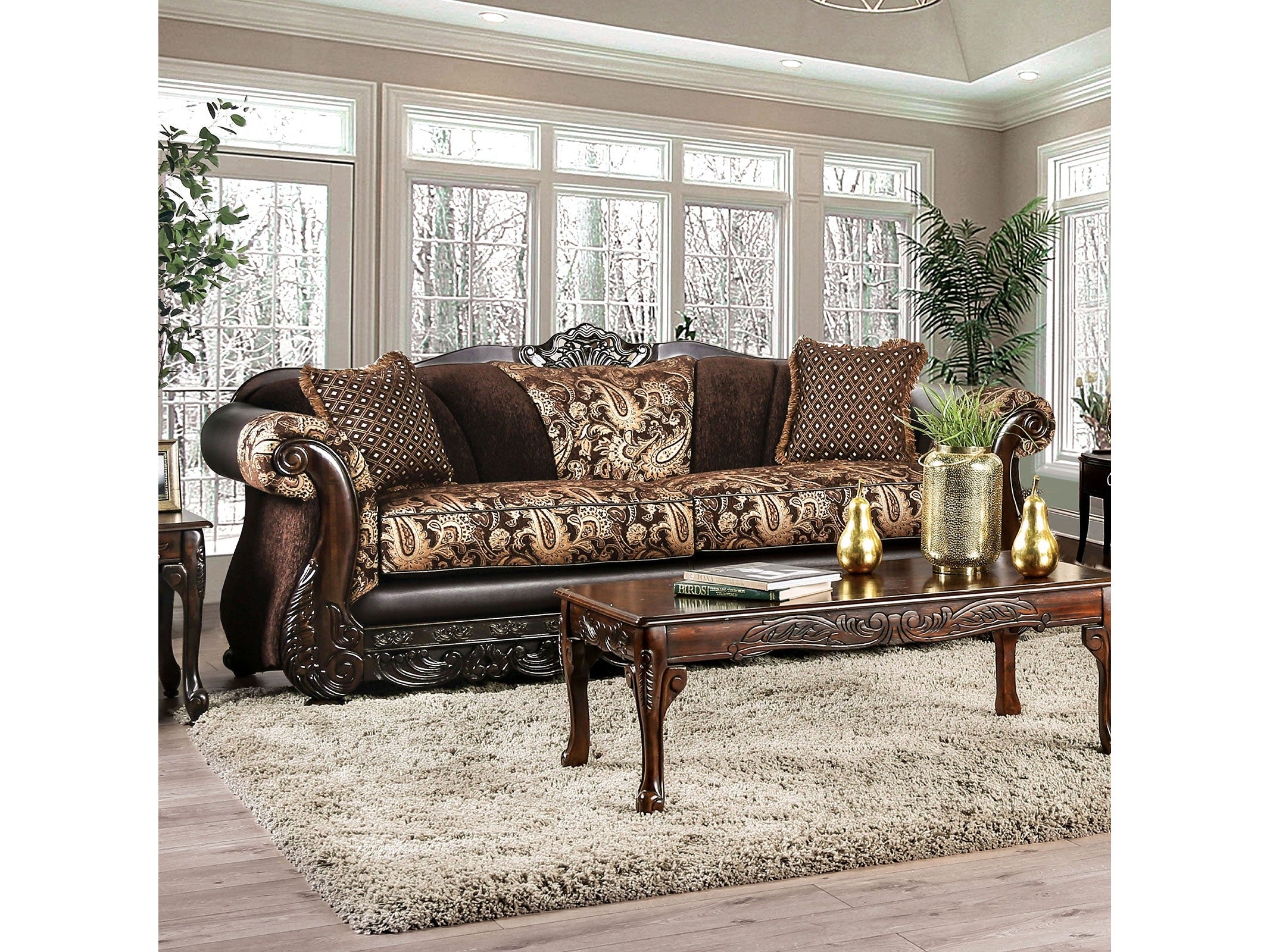 Newdale Brown/Gold Sofa & Loveseat
