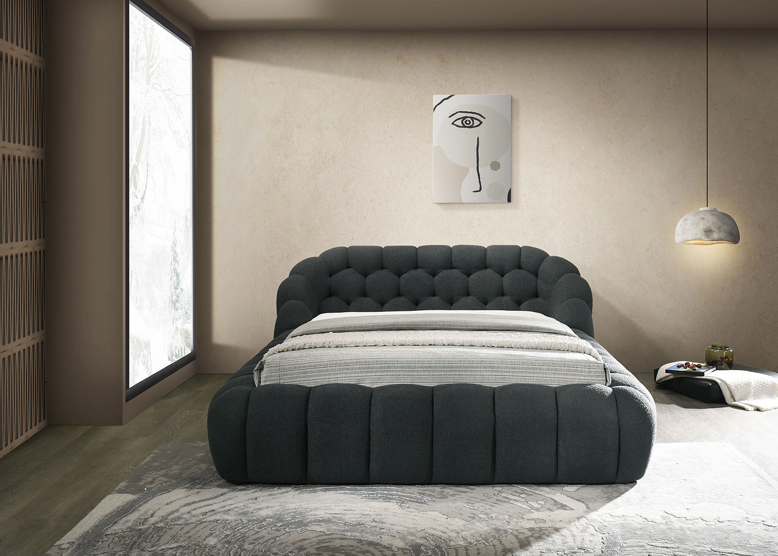 Newquay Charcoal Eastern King Bed