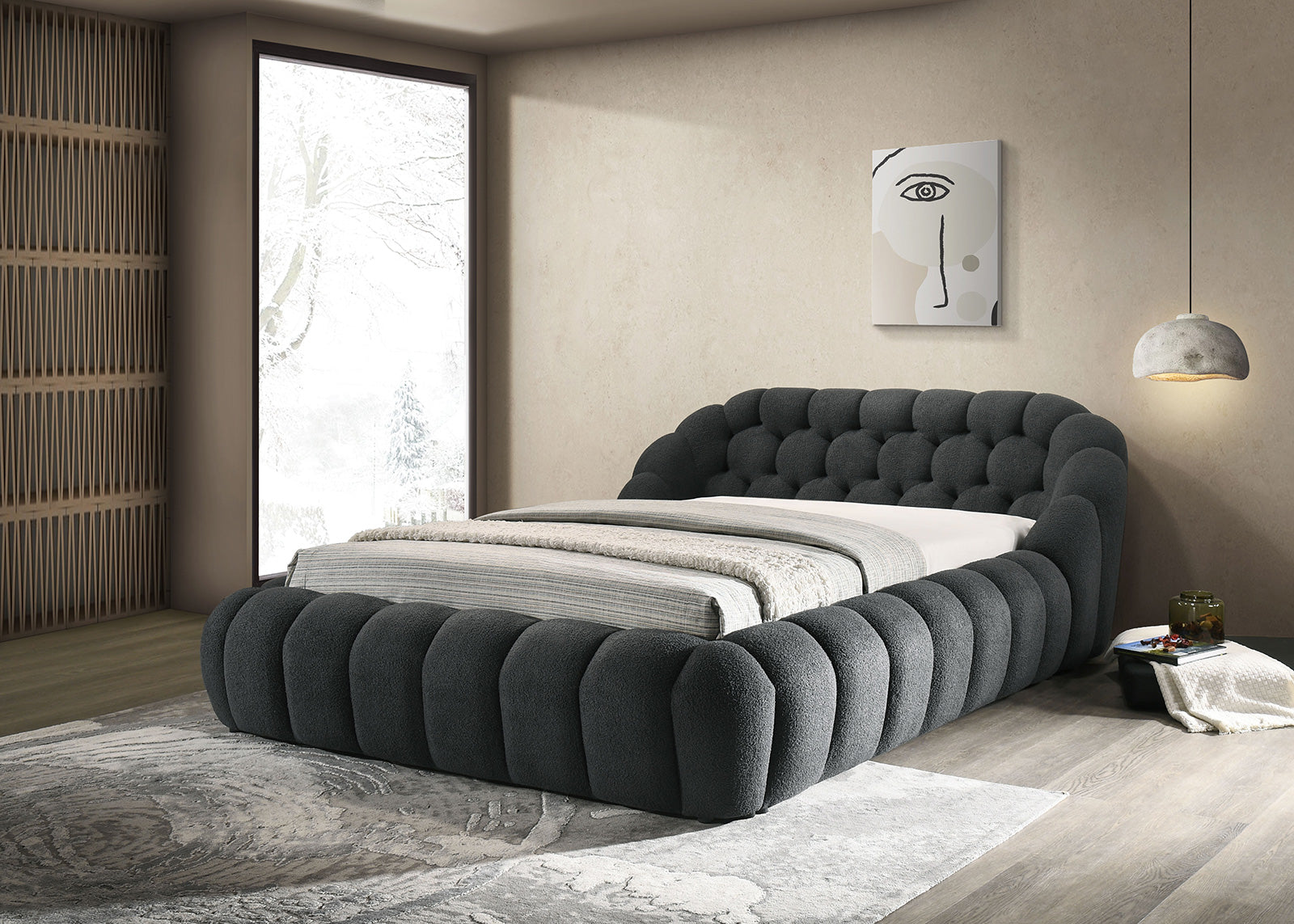 Newquay Charcoal Eastern King Bed