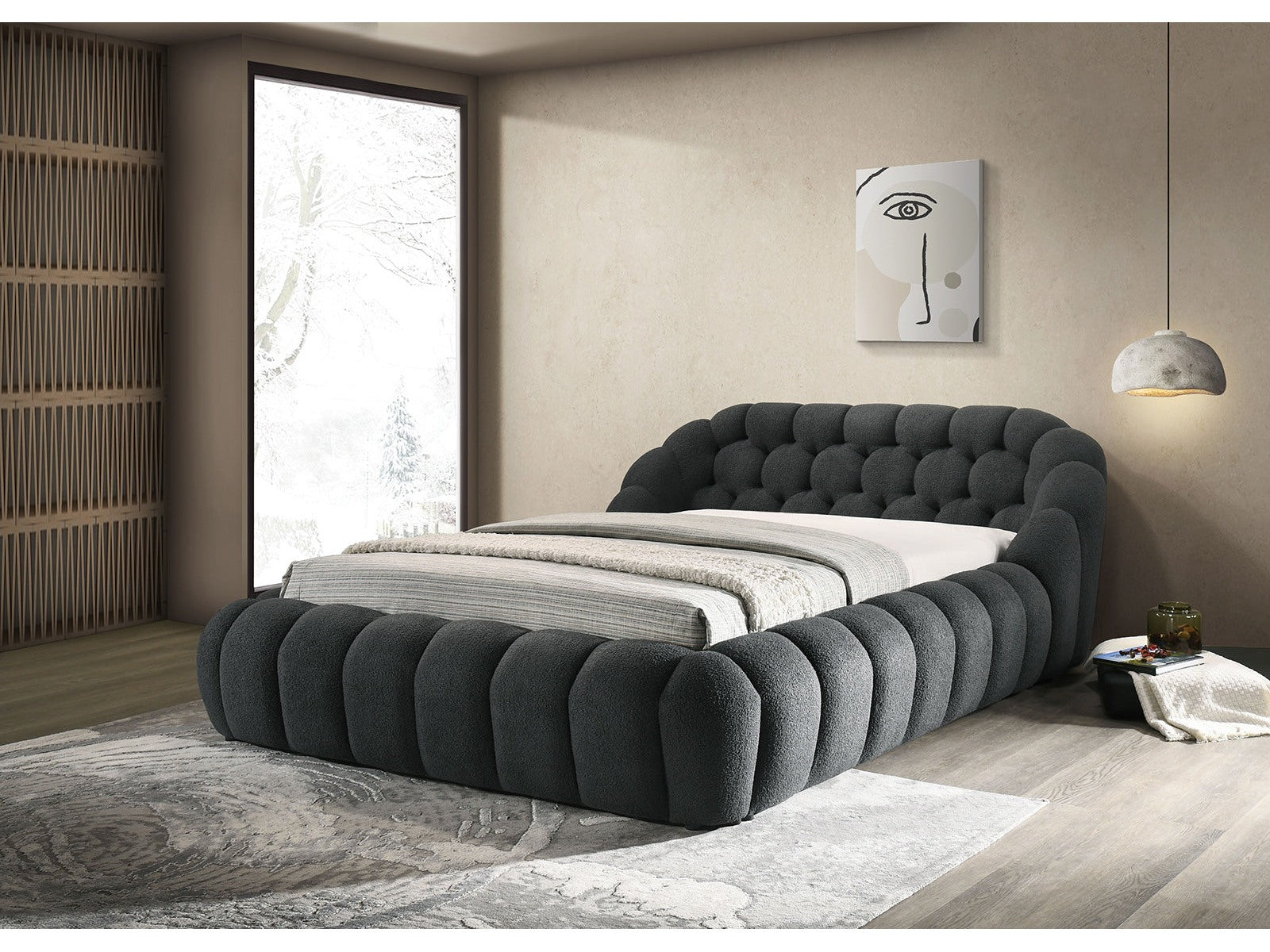 Newquay Charcoal Queen Bed
