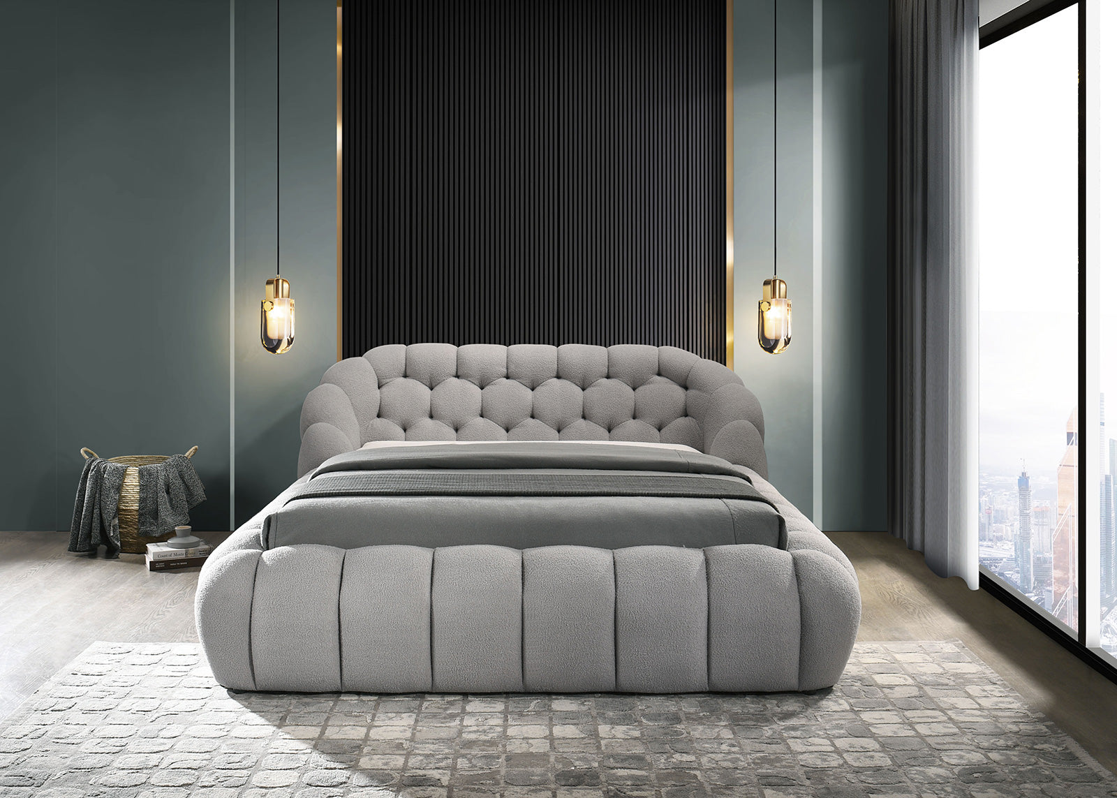 Newquay Gray Queen Bed
