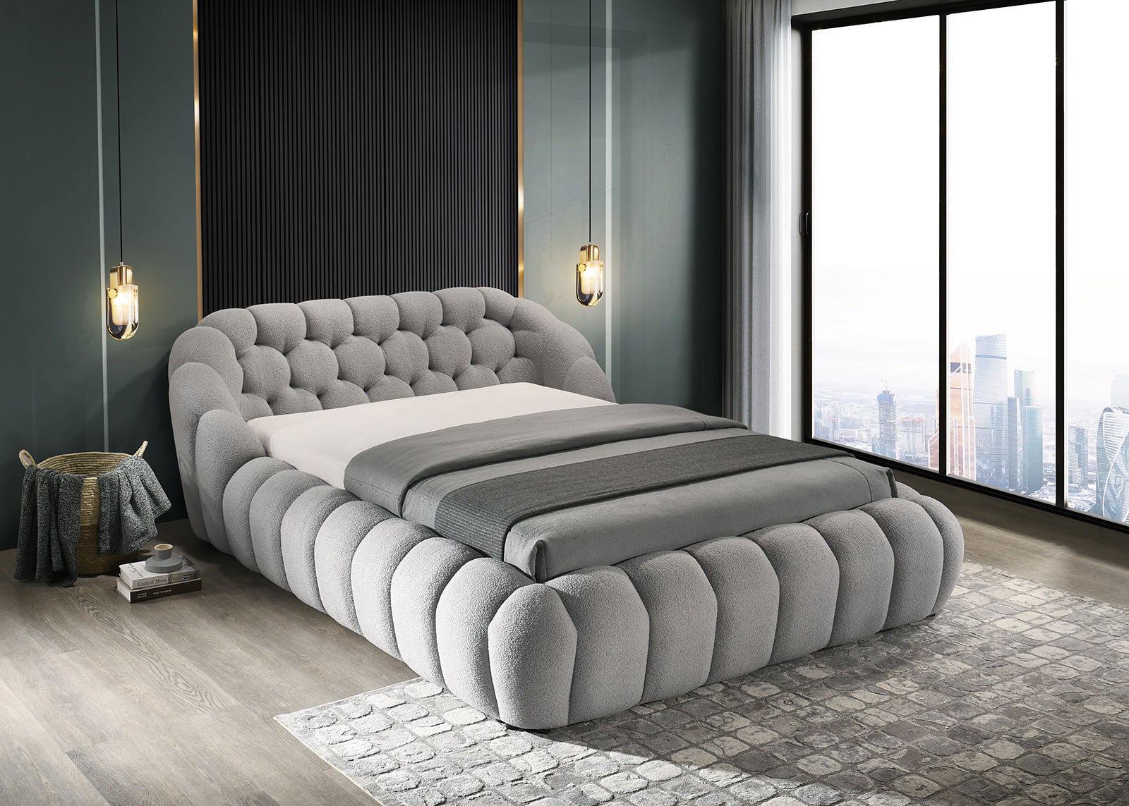 Newquay Gray Queen Bed