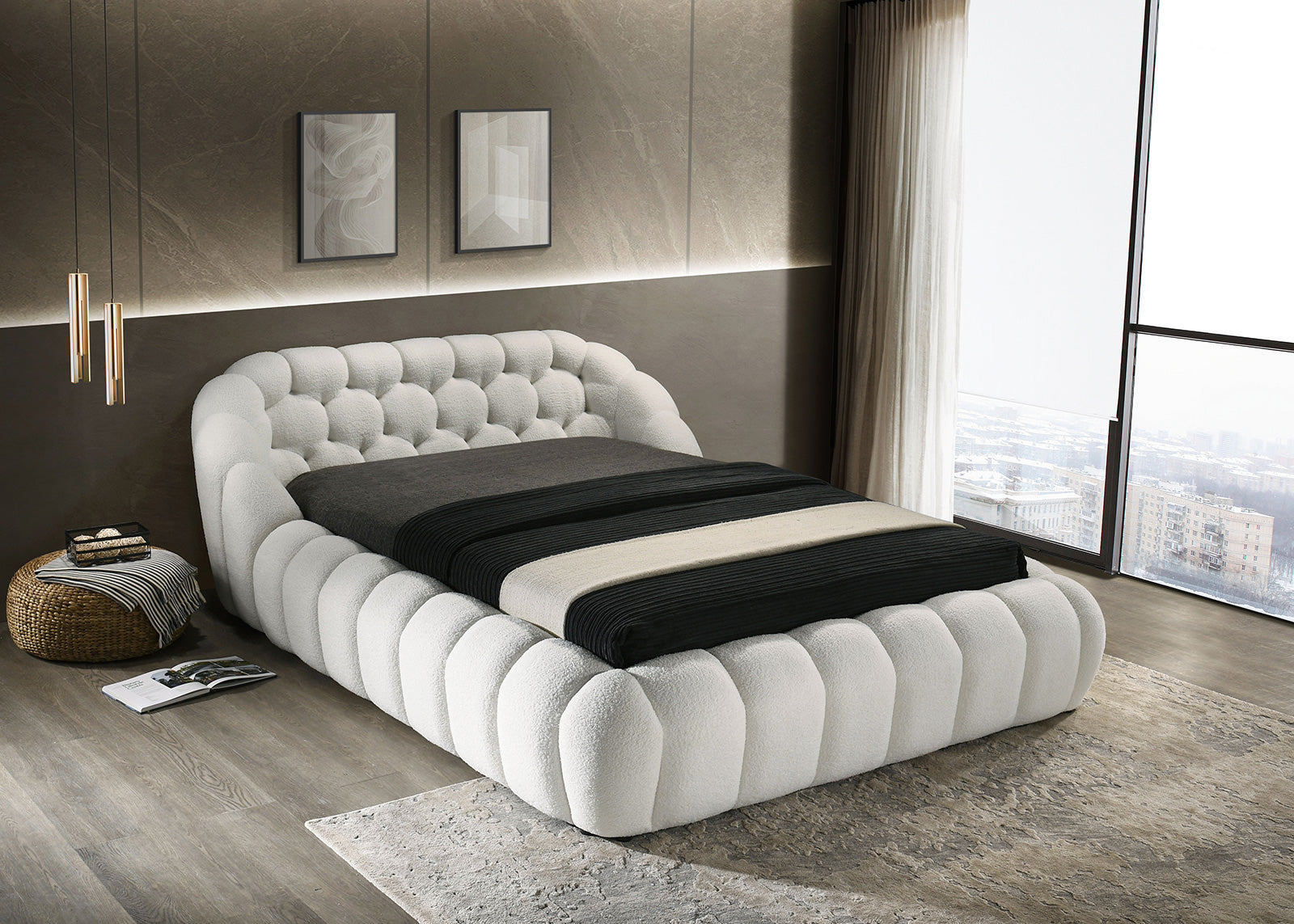 Newquay White Eastern King Bed