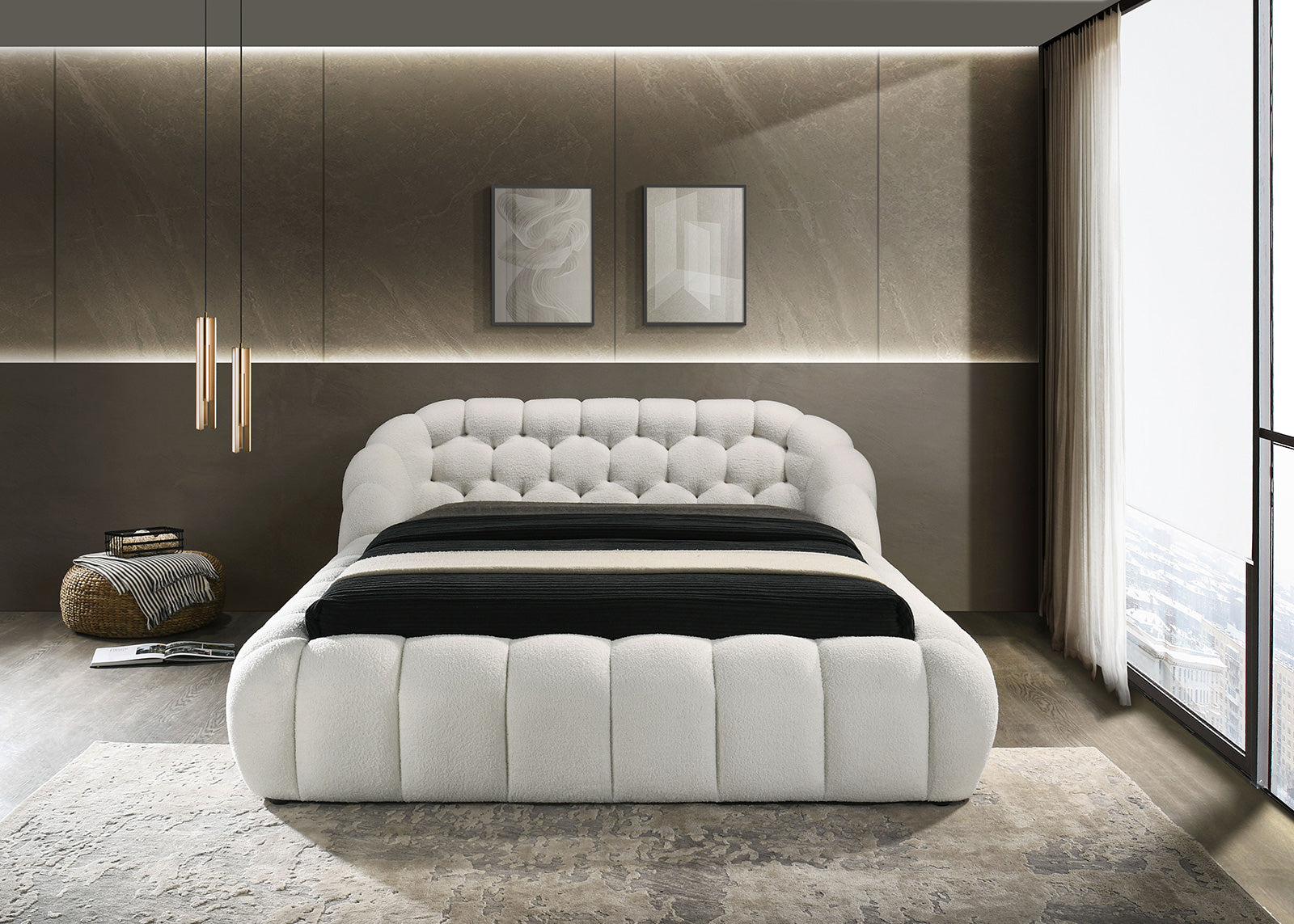Newquay White Queen Bed