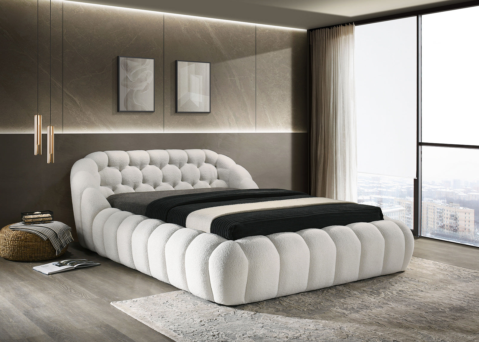 Newquay White Queen Bed