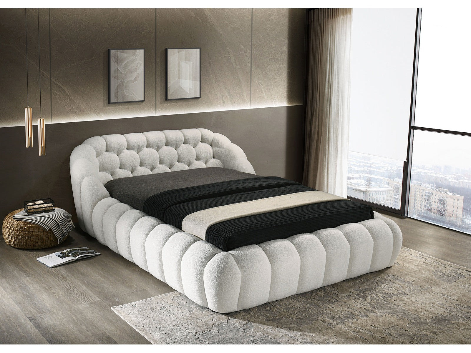 Newquay White Queen Bed