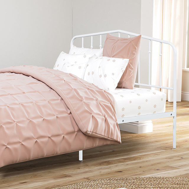Nicoli White Full Metal Bed