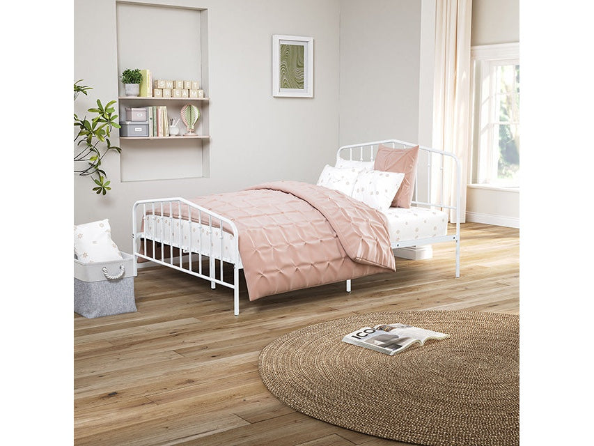 Nicoli White Full Metal Bed