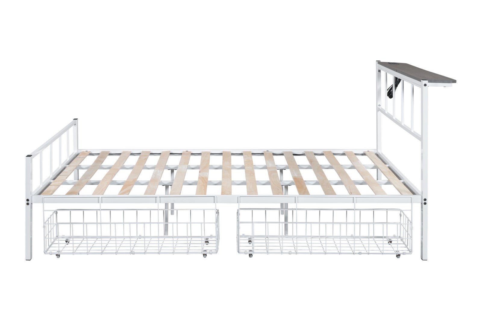 Nicoli White Queen Metal Bed