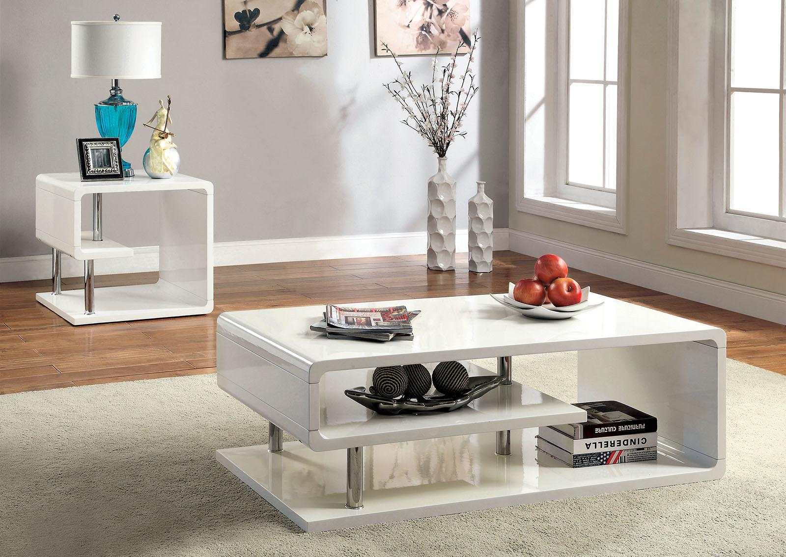 Ninove White End Table