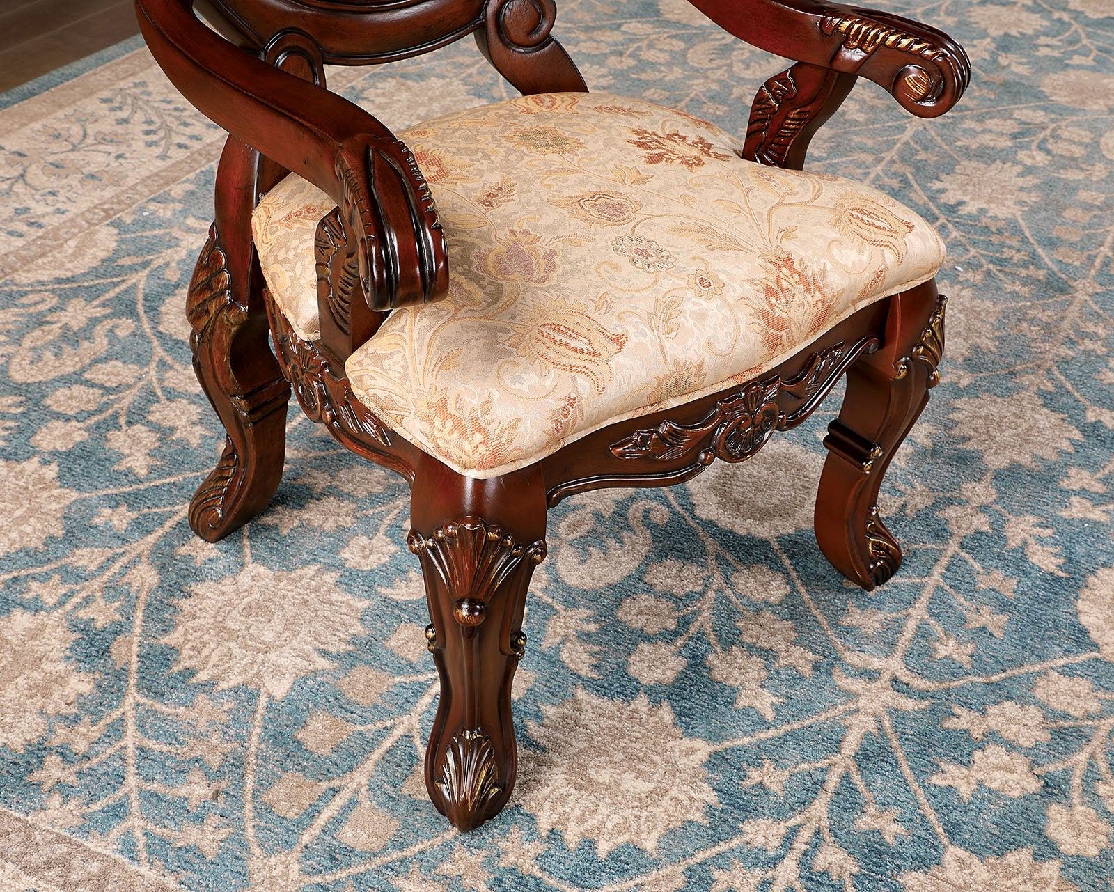 Normandy Brown Cherry/Tan 9 Pc. Dining Room Set